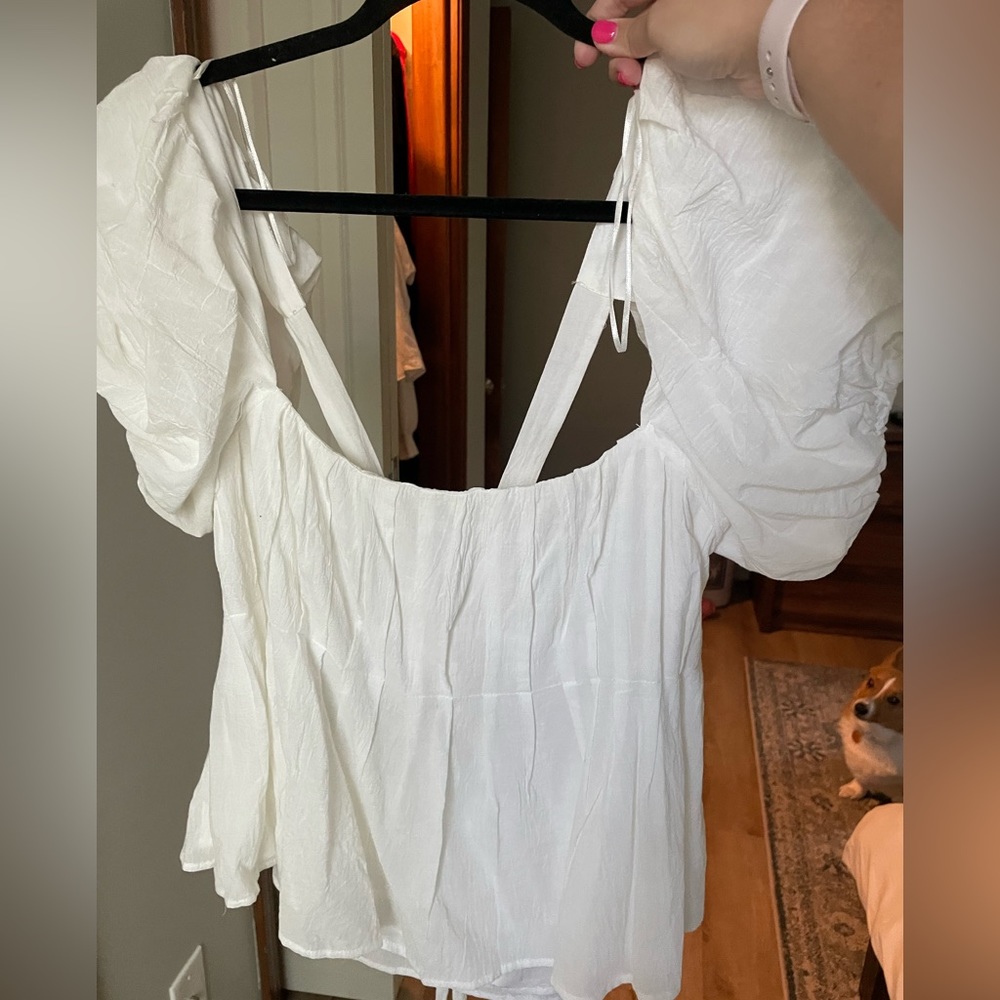 White tie back top
